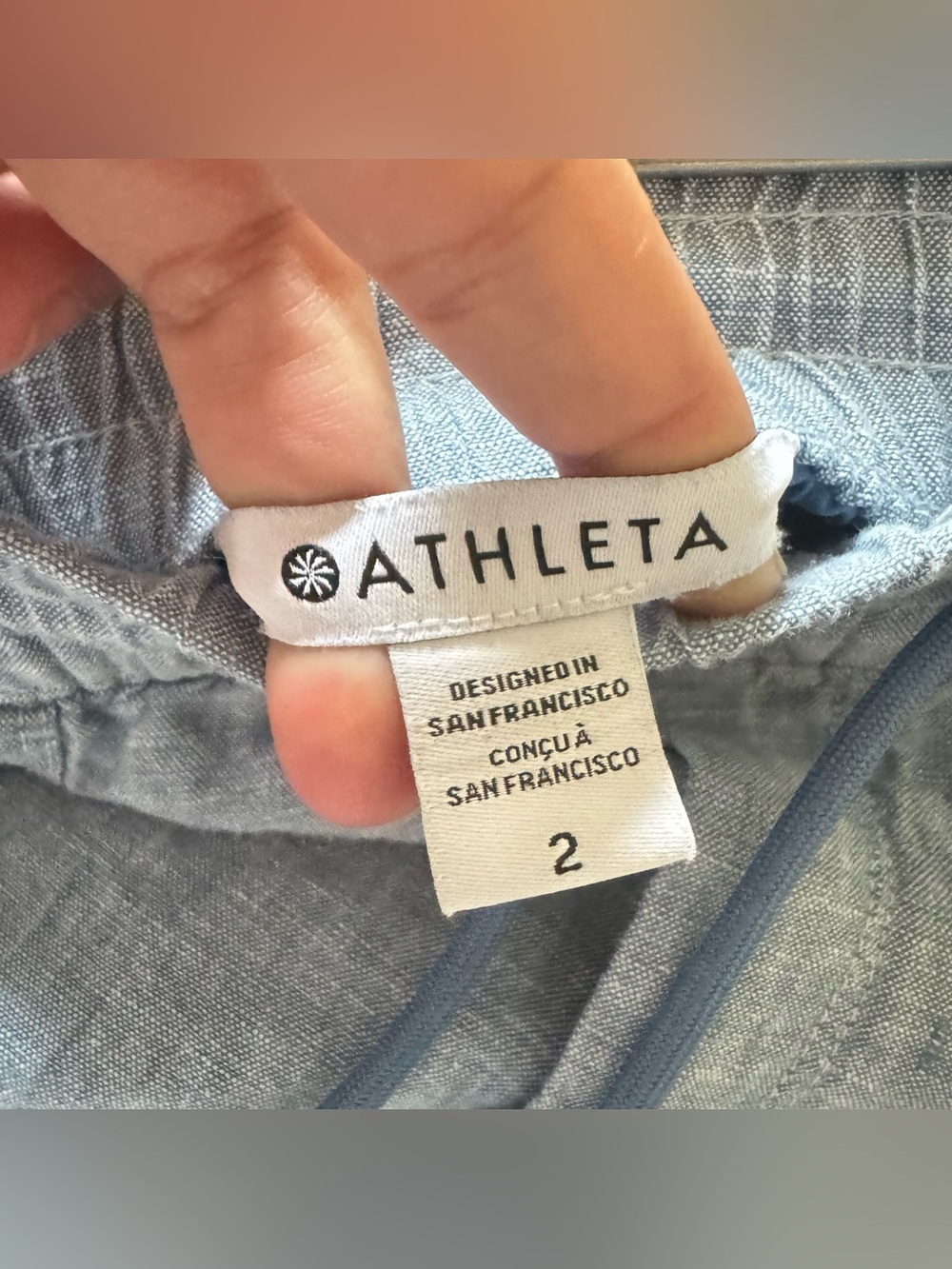 Athleta Cabo Linen Shorts in Blue - Picture 3 of 5